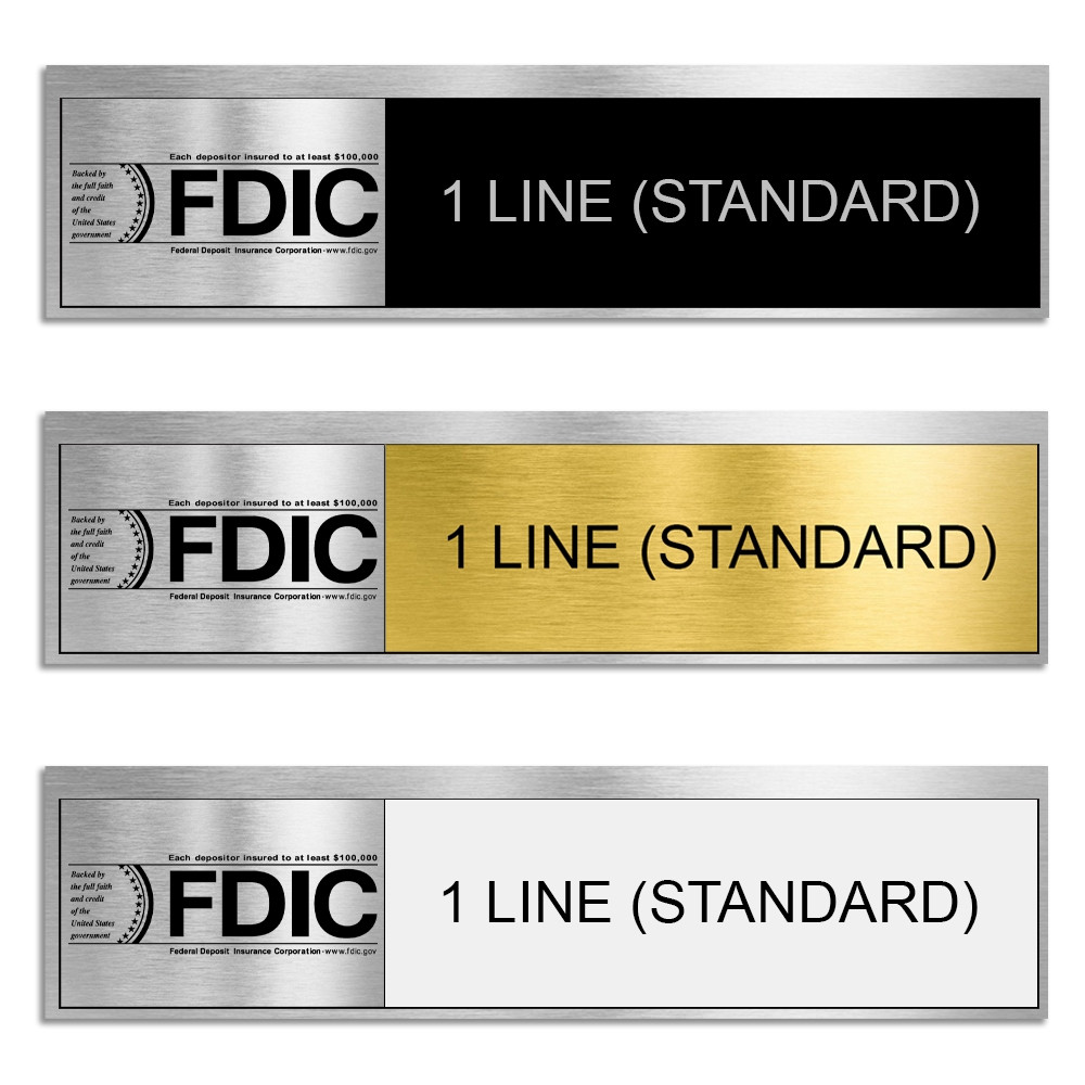 2/3 Size Magnetic Square Corner Nameplate Insert - with FDIC