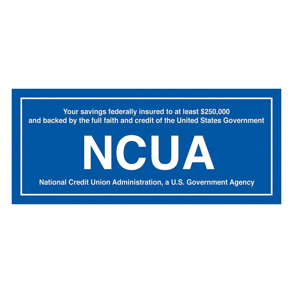 NCUA $250,000 outside decal 