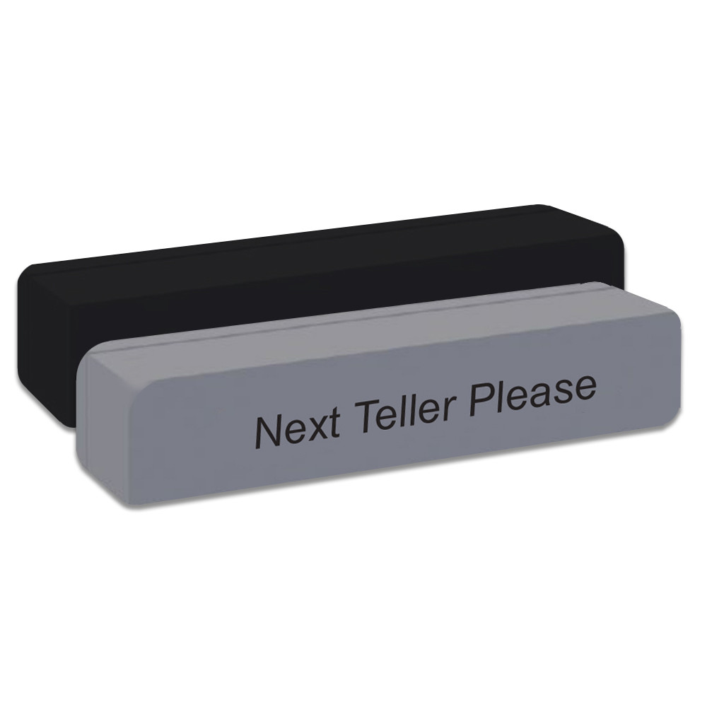 Next Teller Please - Aluminum Magnetic Desk Bar - Rounded Corners - 9W x 2H x 1D