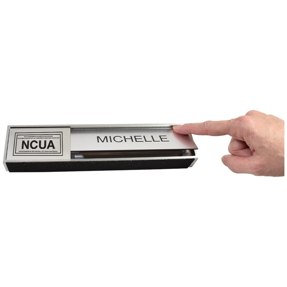 Magnetic Desk Bar Set - 9W x 2H x 1D - Nameplate Included NCUA
