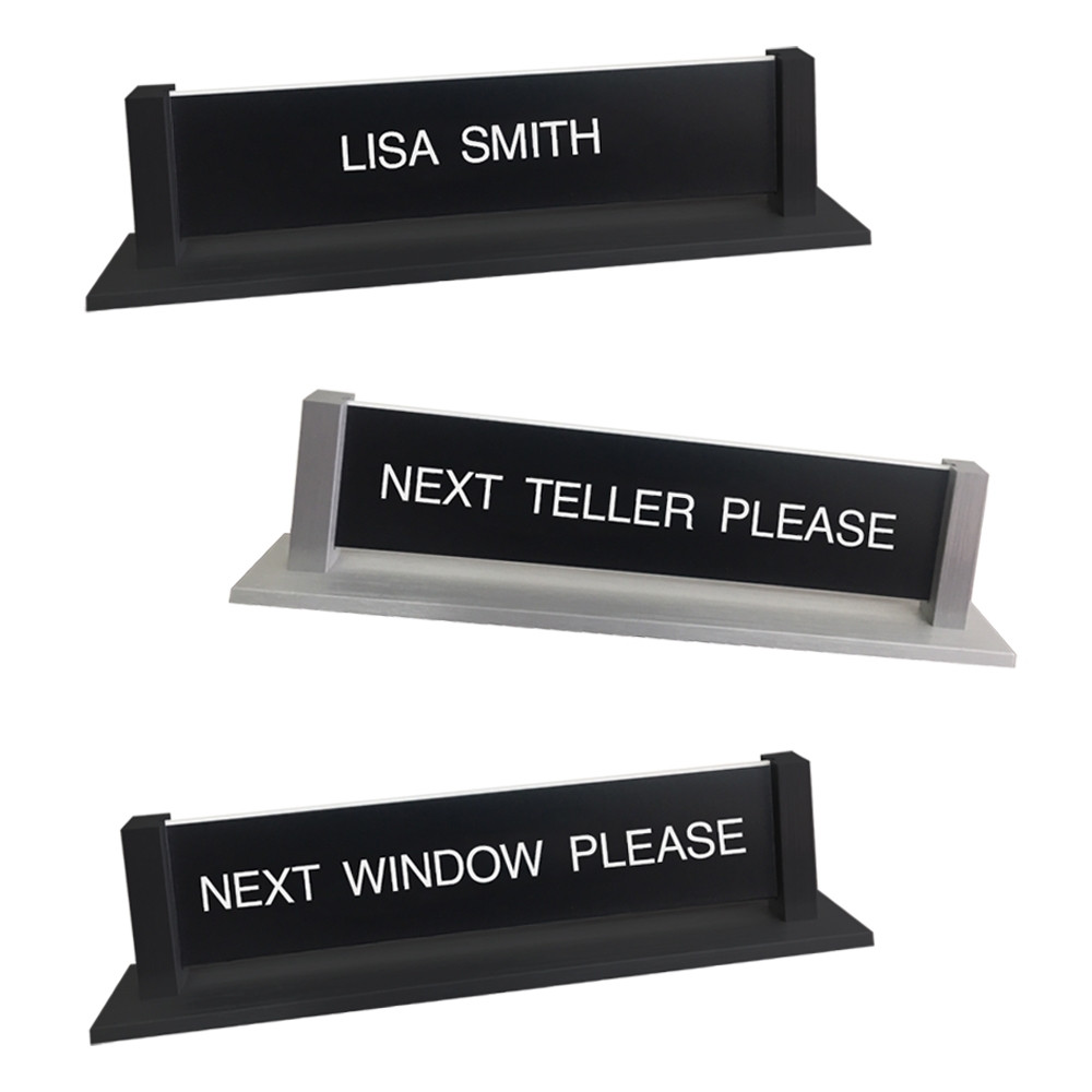 Double Sided Nameplate Set w/ Slide Post Frame - 3 frame color varieties