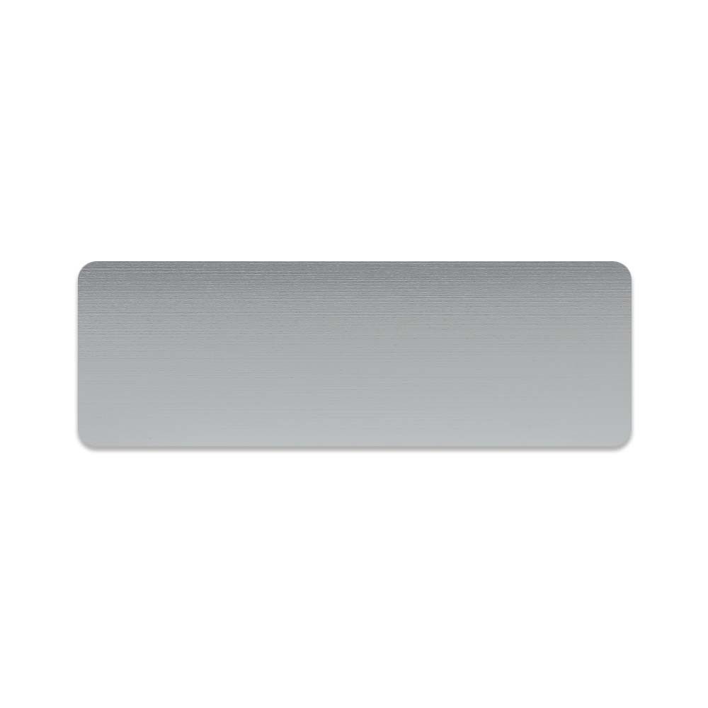 1H x 3W Full Color Name Tags - Plastic/Metal - Made to Order - silver