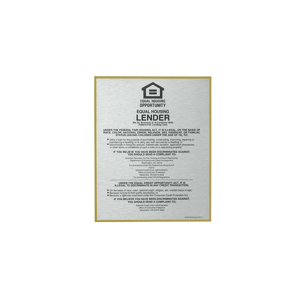 Aluminum Wall Frame for 1 Compliance Sign Shown In Gold
