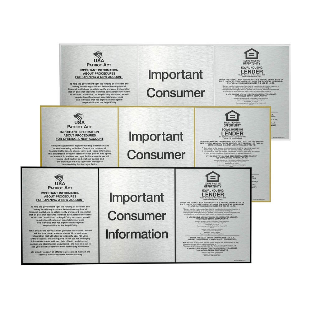 Aluminum Wall Frame for 3 Compliance Signs