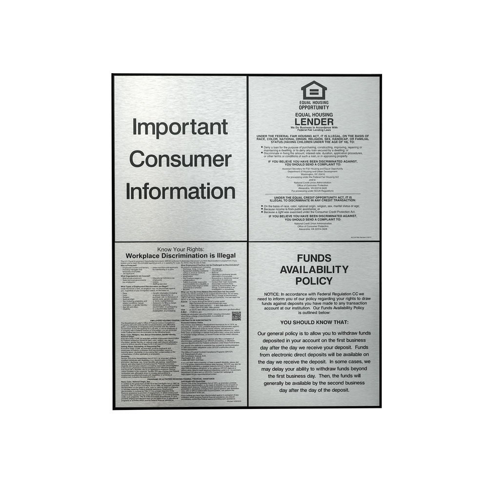 Aluminum Wall Frame for 4 Compliance Sign Shown In Black