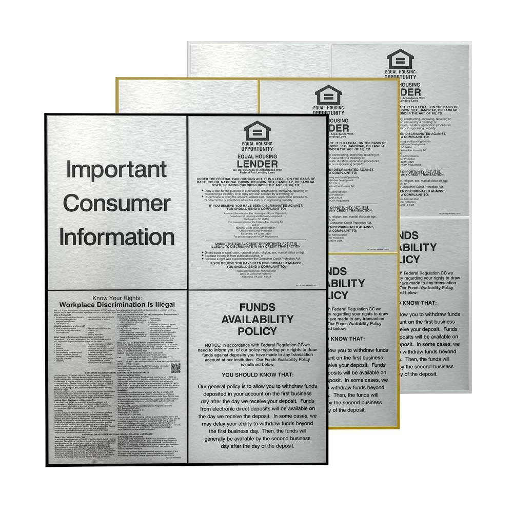 Aluminum Wall Frame for 4 Compliance Signs