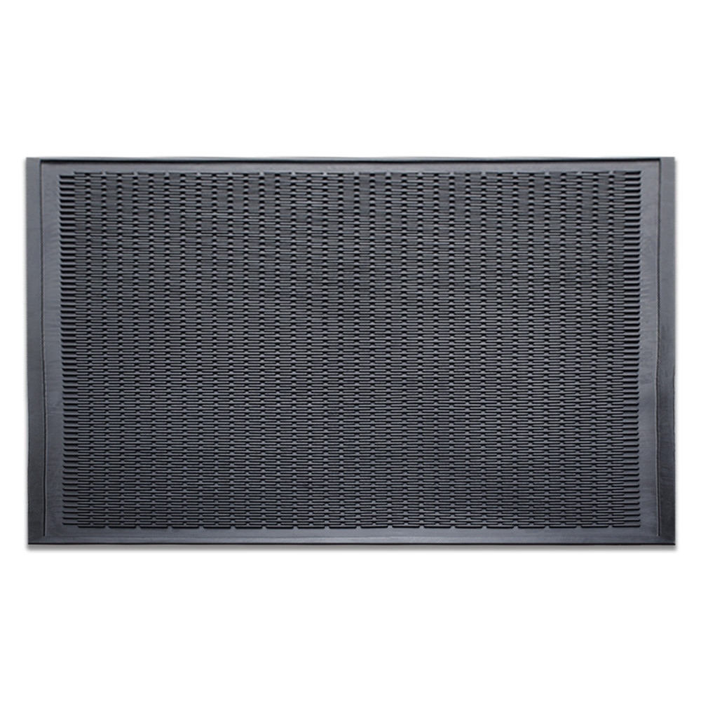 Clean Step Scraper Outdoor Mat - 120mil. All-Rubber Construction - Black - 4 x 6