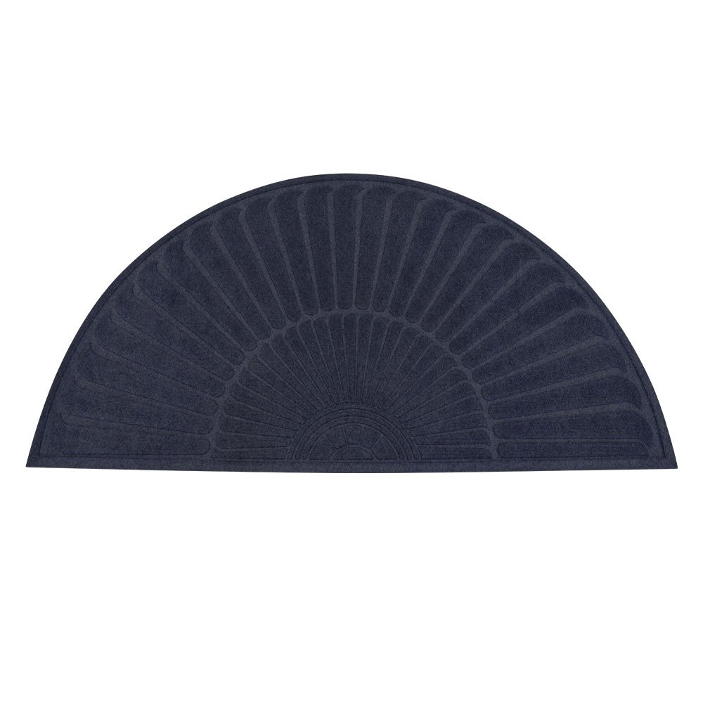 Navy blue Half Oval WaterGuard Indoor/Outdoor Rubber Entrance Mat