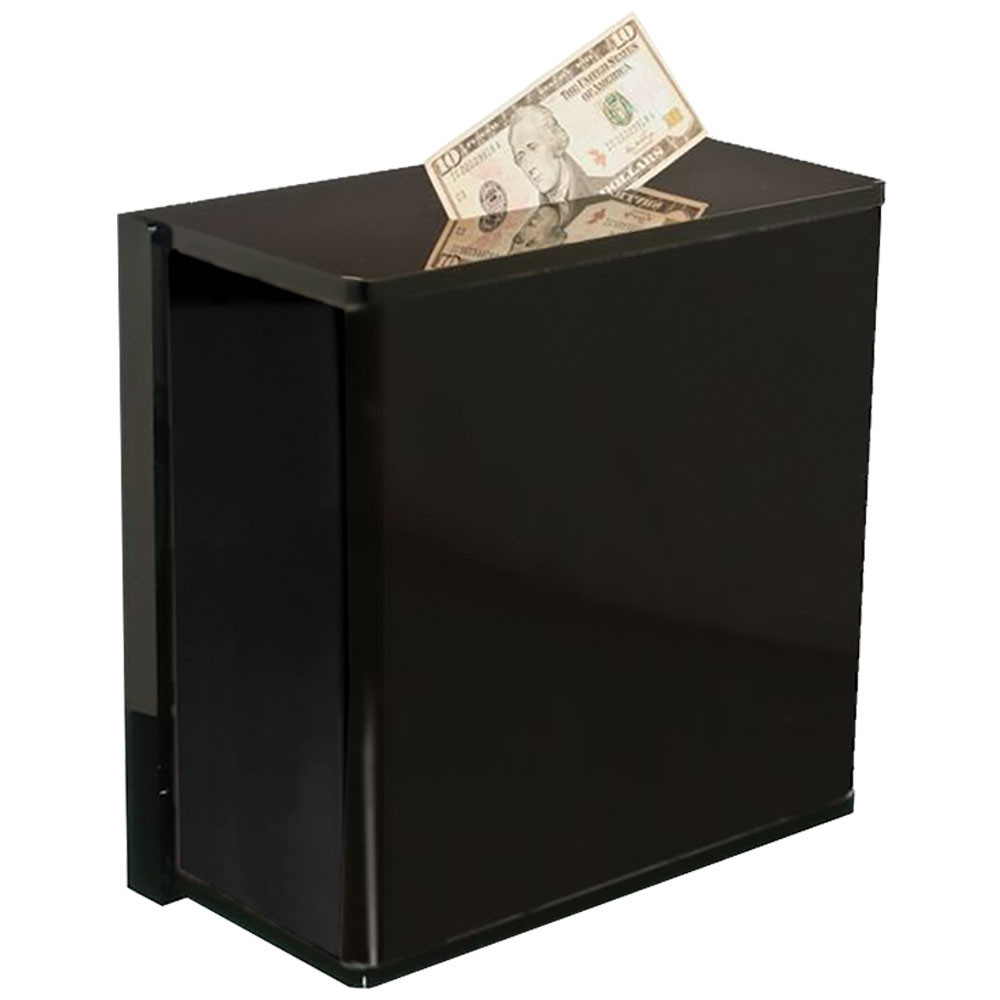 Black Wall Mount Tip Box - 12W x 12H x 6D with mounting bracket