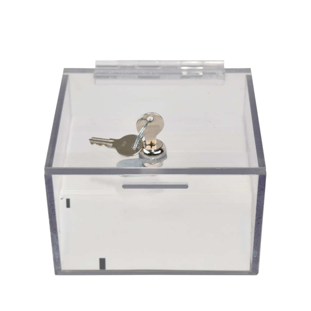 Clear Polycarbonate TITO Slot Ticket Paper Box with Keyed Differently Lock 