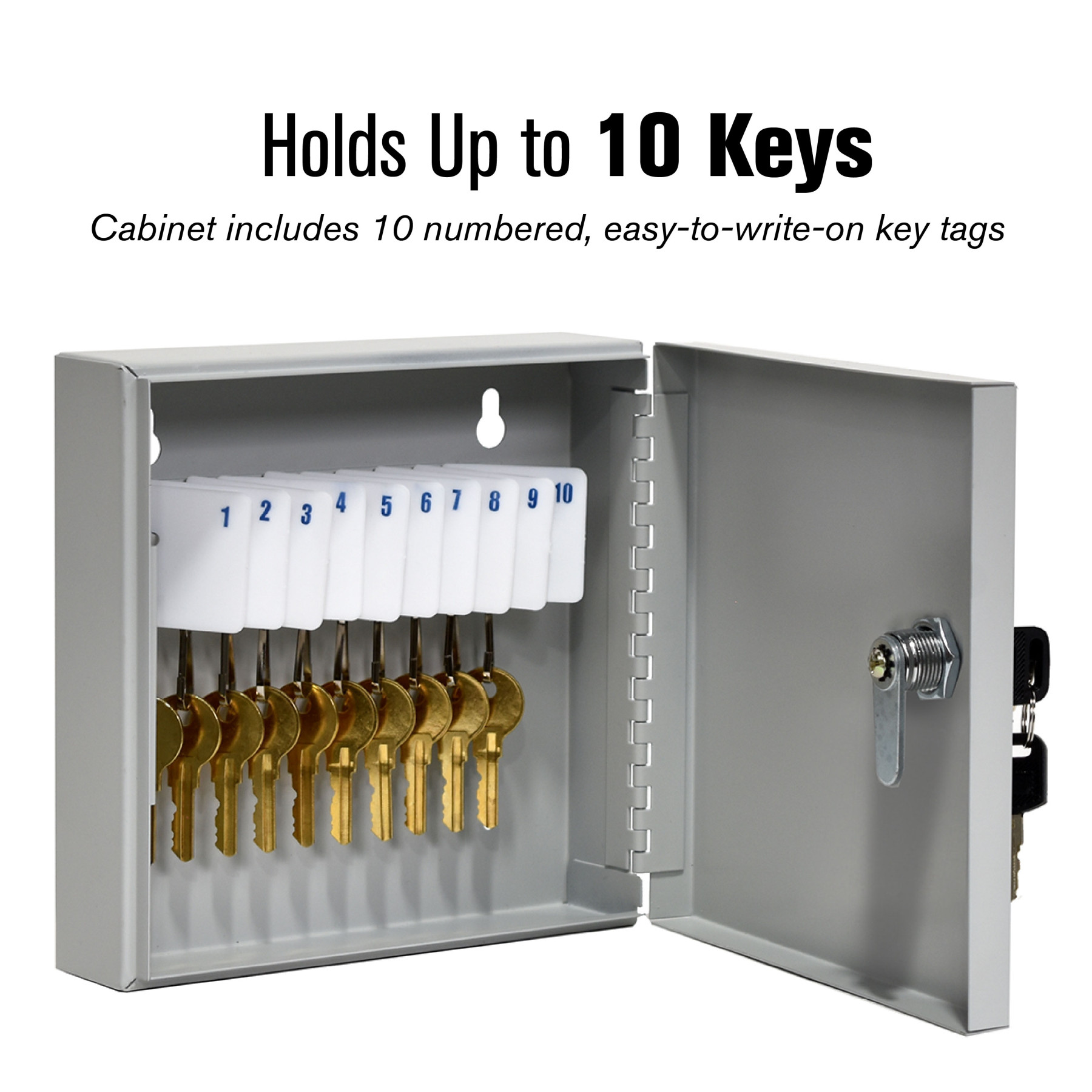 Single Lock Fort Knox™ Key Cabinet - 10 Key Capacity - Keyed Differently - Holds up to 10 keys
