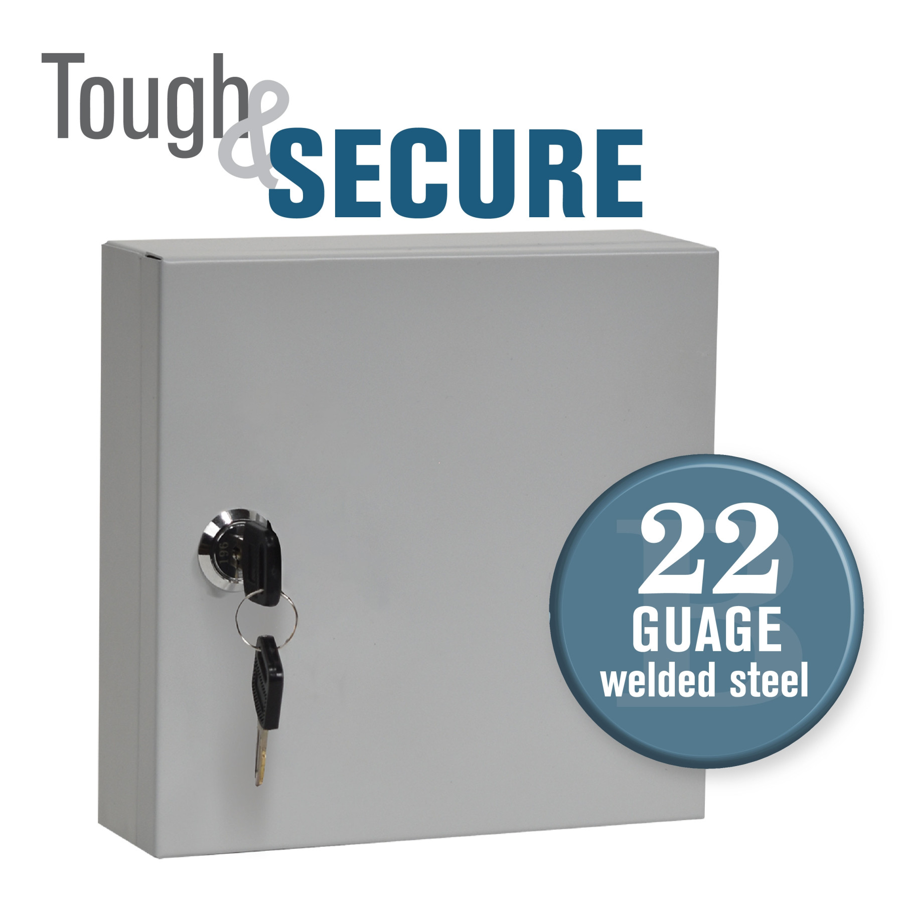 Single Lock Fort Knox™ Key Cabinet - 10 Key Capacity - Keyed Differently - Toughly secure