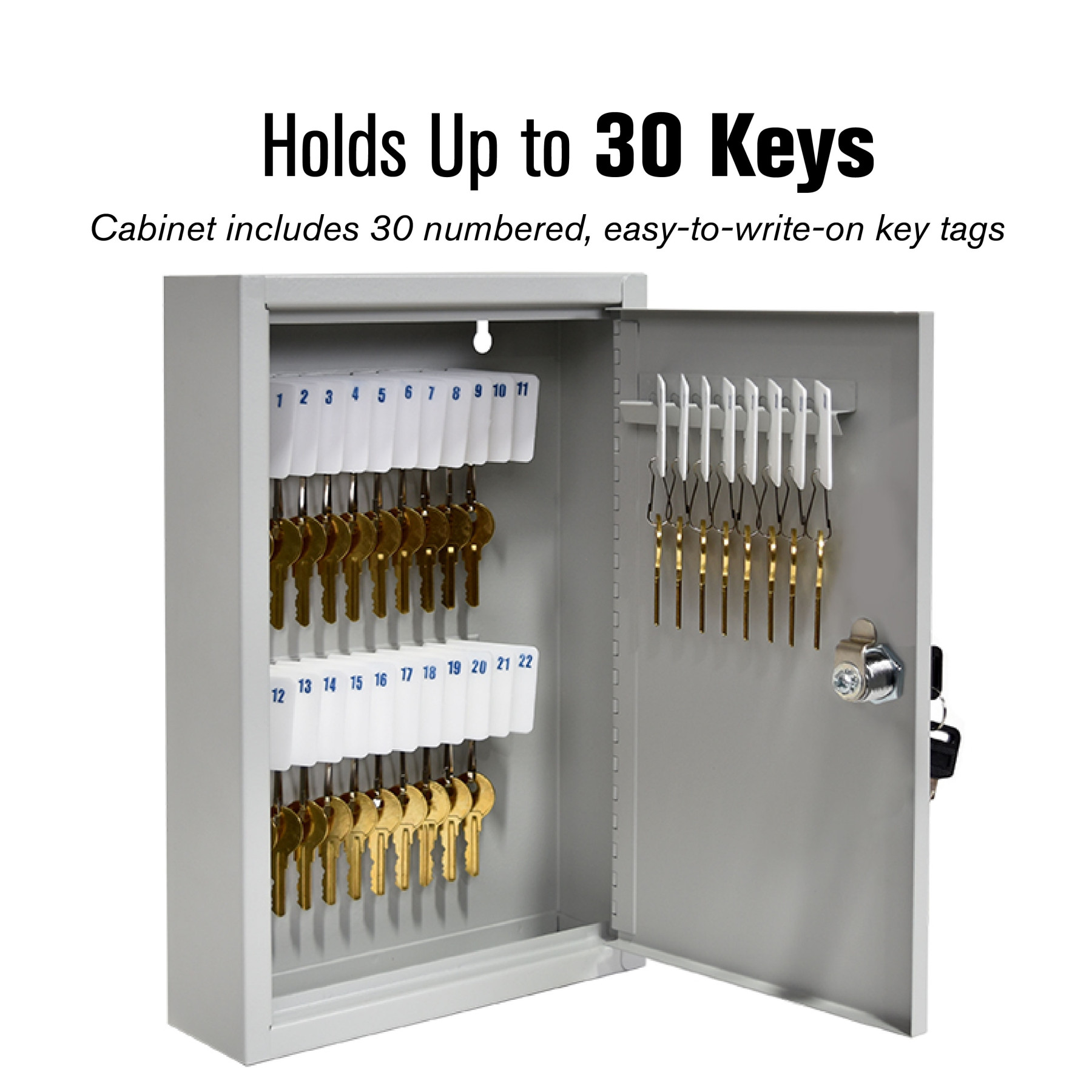 Single Lock Fort Knox™ Key Cabinet - 30 Key Capacity - Keyed Different | Master Keyed System - Holds up to 30 keys
