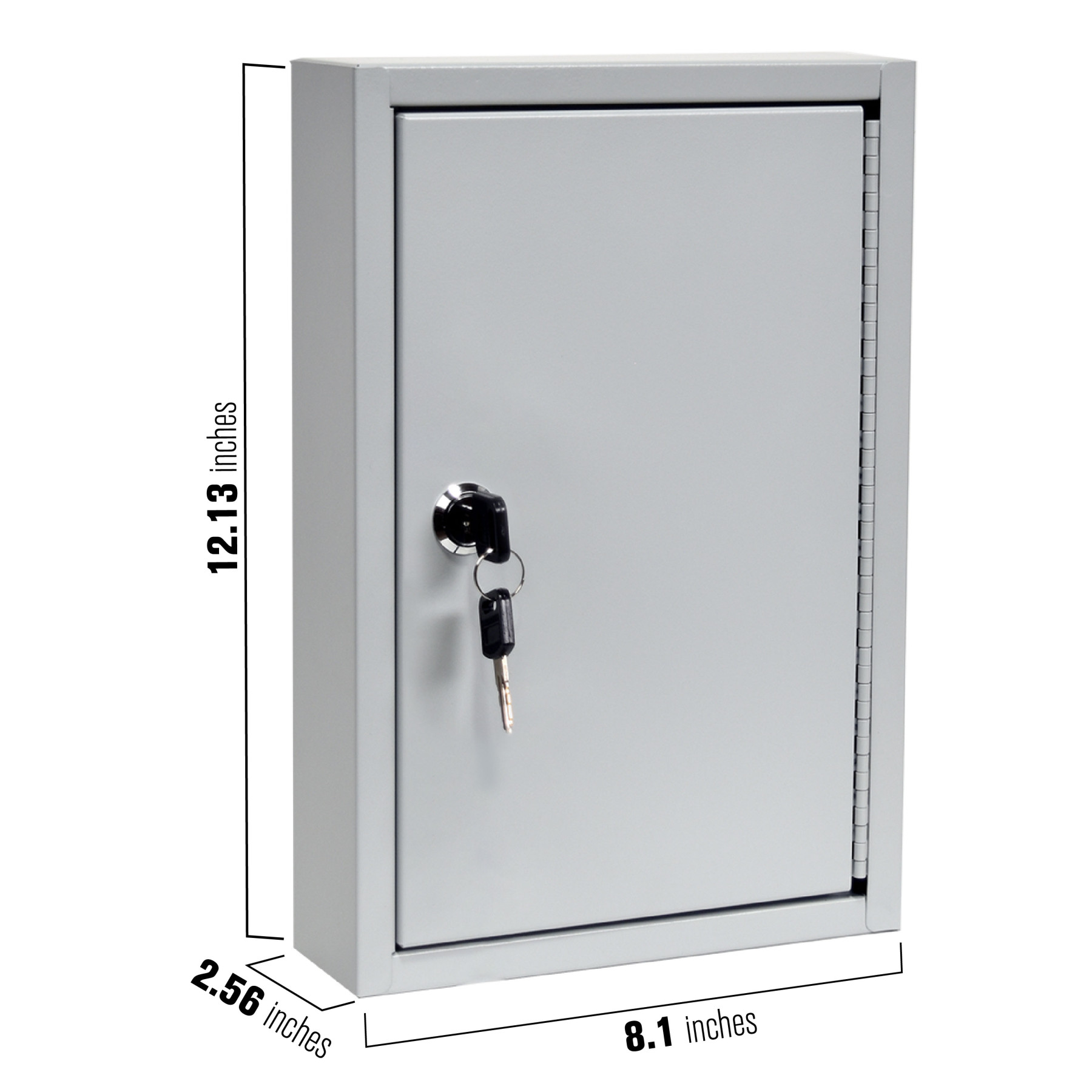 Single Lock Fort Knox™ Key Cabinet - 30 Key Capacity - Keyed Different | Master Keyed System - Dimensions