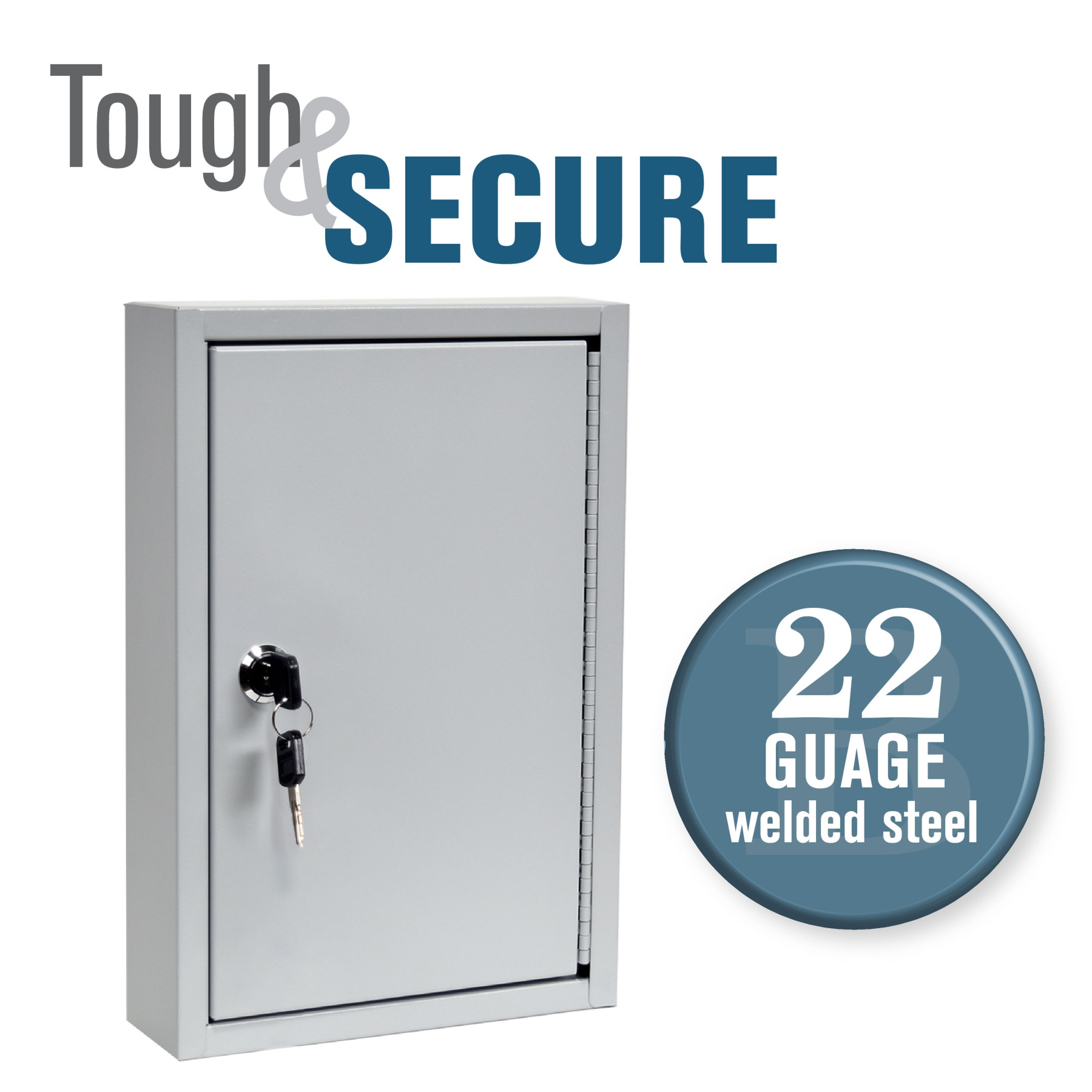SteelMaster™ Single Lock Key Cabinet - 40 Key Capacity - Keyed Differently - Tough and Secure