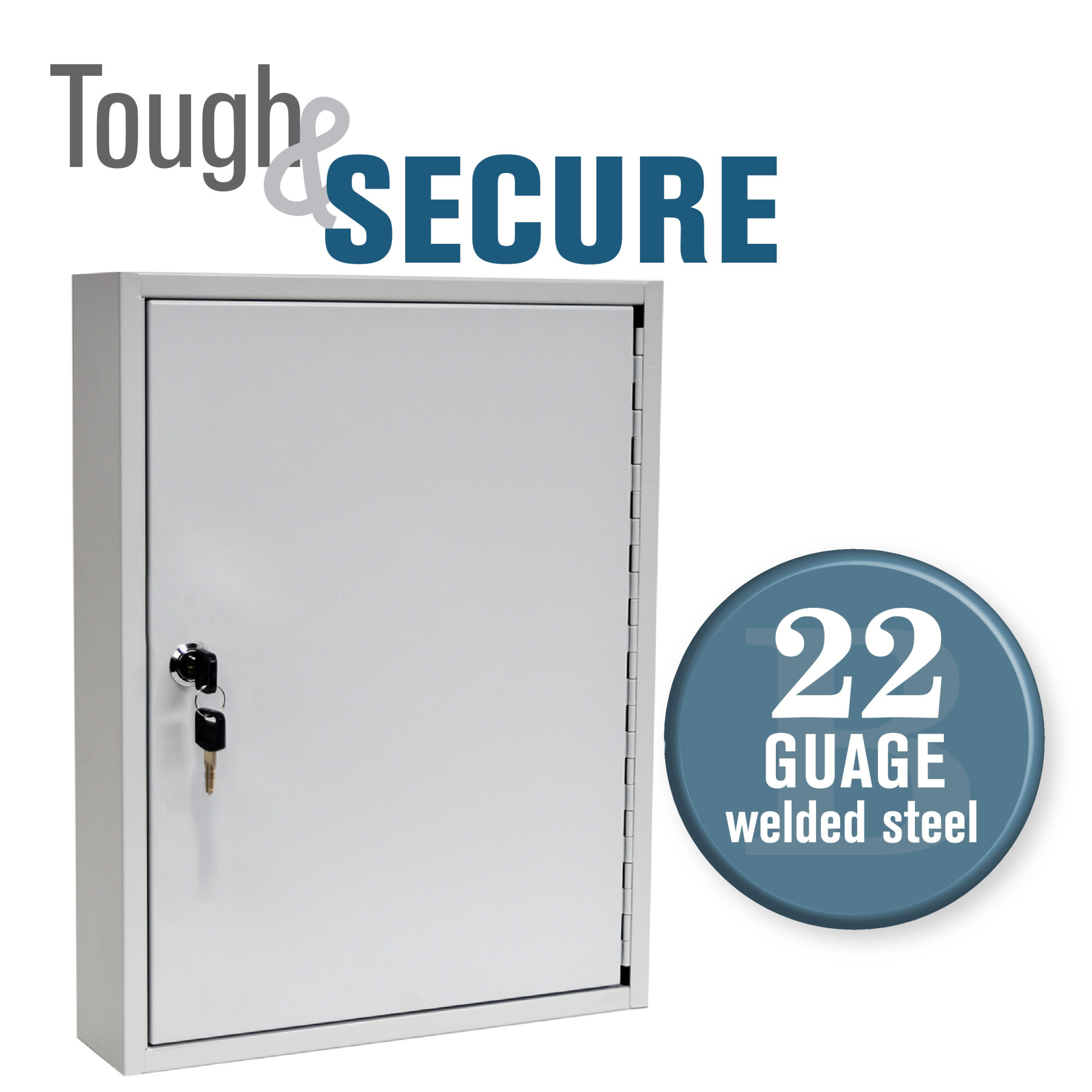 Single Lock Fort Knox™ Key Cabinet - 60 Key Capacity - Keyed Differently - Tough and Secure
