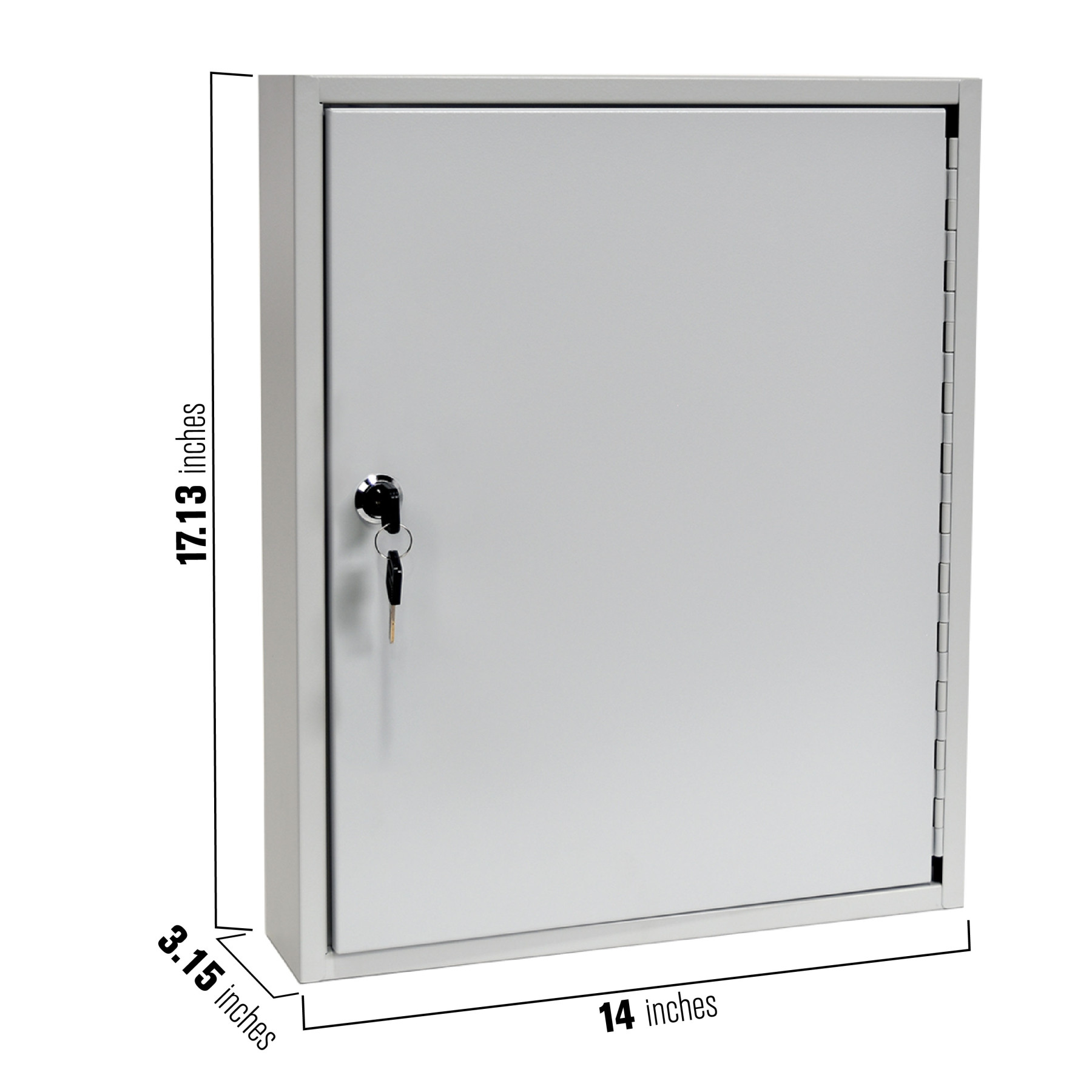 Single Lock Fort Knox™ Key Cabinet - 110 Key Capacity - Keyed Differently - Dimensions