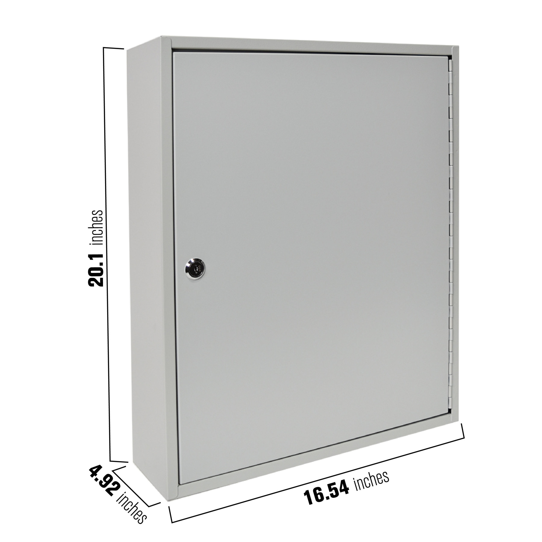 Single Lock Fort Knox™ Key Cabinet - 200 Key Capacity - Keyed Differently - Dimensions
