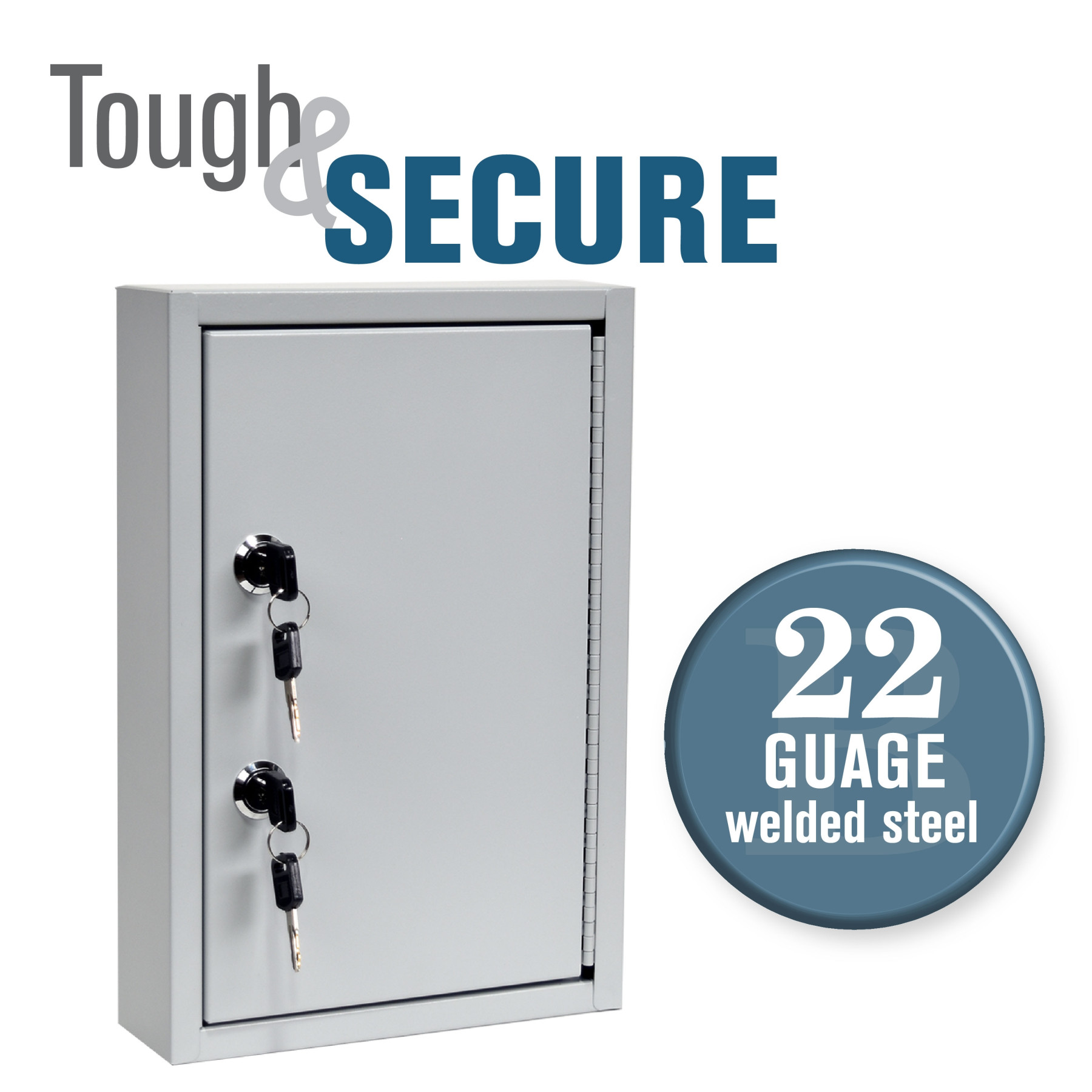 Dual Lock SteelMaster™ Key Cabinet - 40 Key Capacity - Keyed Differently - Tough and Secure