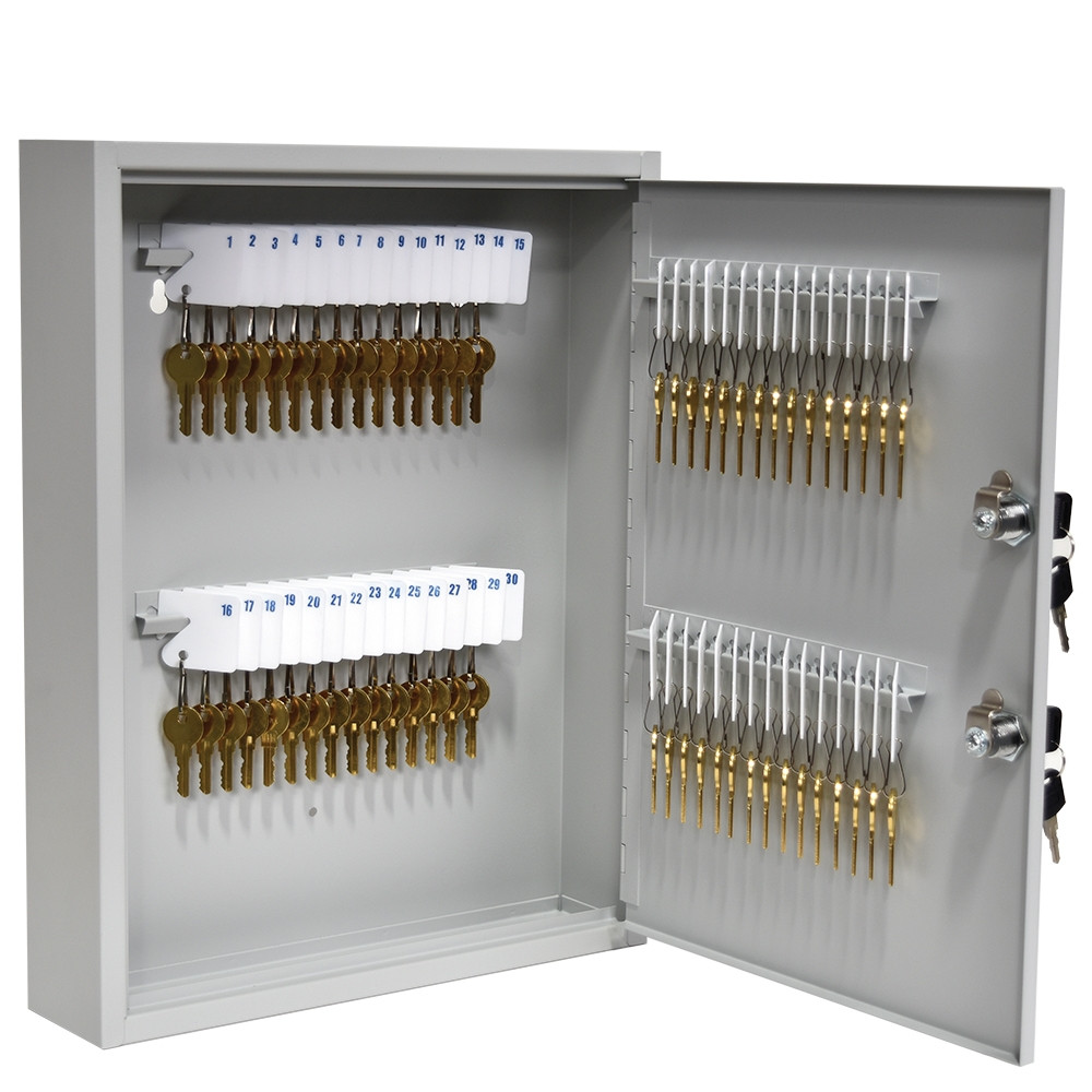 Dual Lock Fort Knox™ Key Cabinet - 60 Key Capacity - Keyed Differently - Open Door