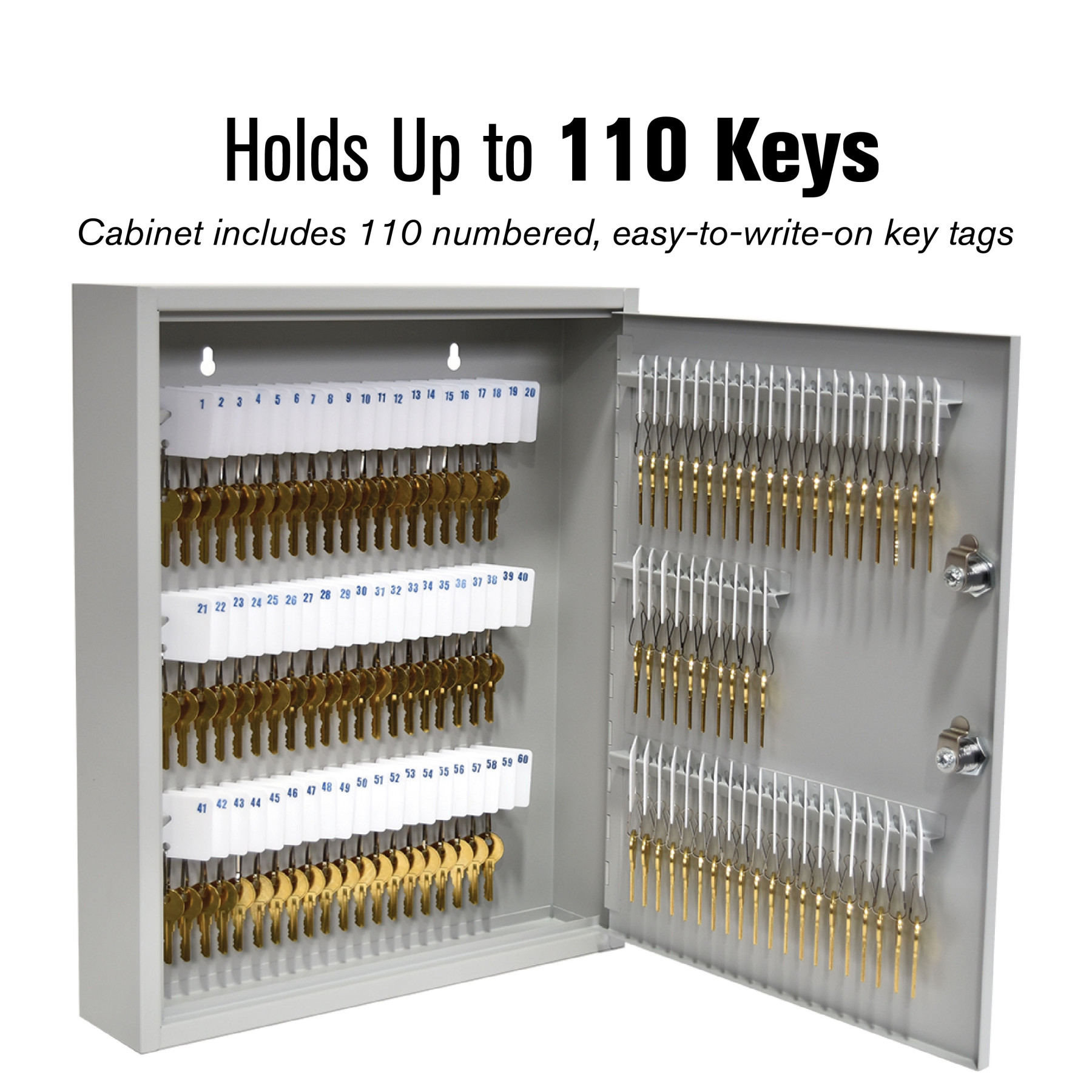 Dual Lock Fort Knox™ Key Cabinet - 110 Key Capacity - Keyed Differently - Holds up to 110 keys