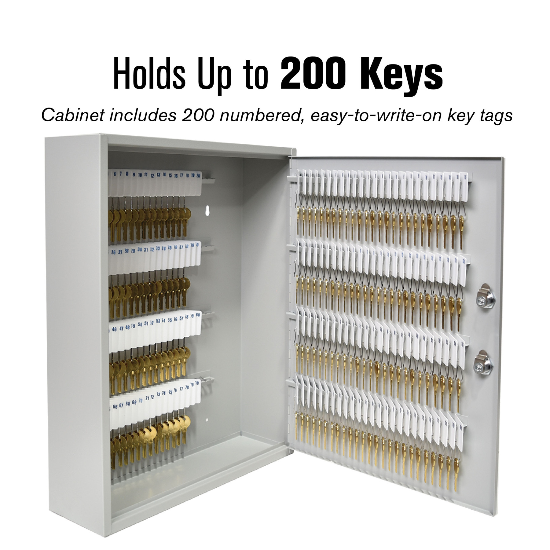 Dual Lock Fort Knox™ Key Cabinet - 200 Key Capacity - Keyed Differently - holds up to 200 keys