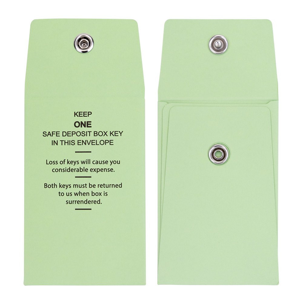 Green 2-1/4W x 3-1/2H Key Envelopes Reclosable Snap Lock 