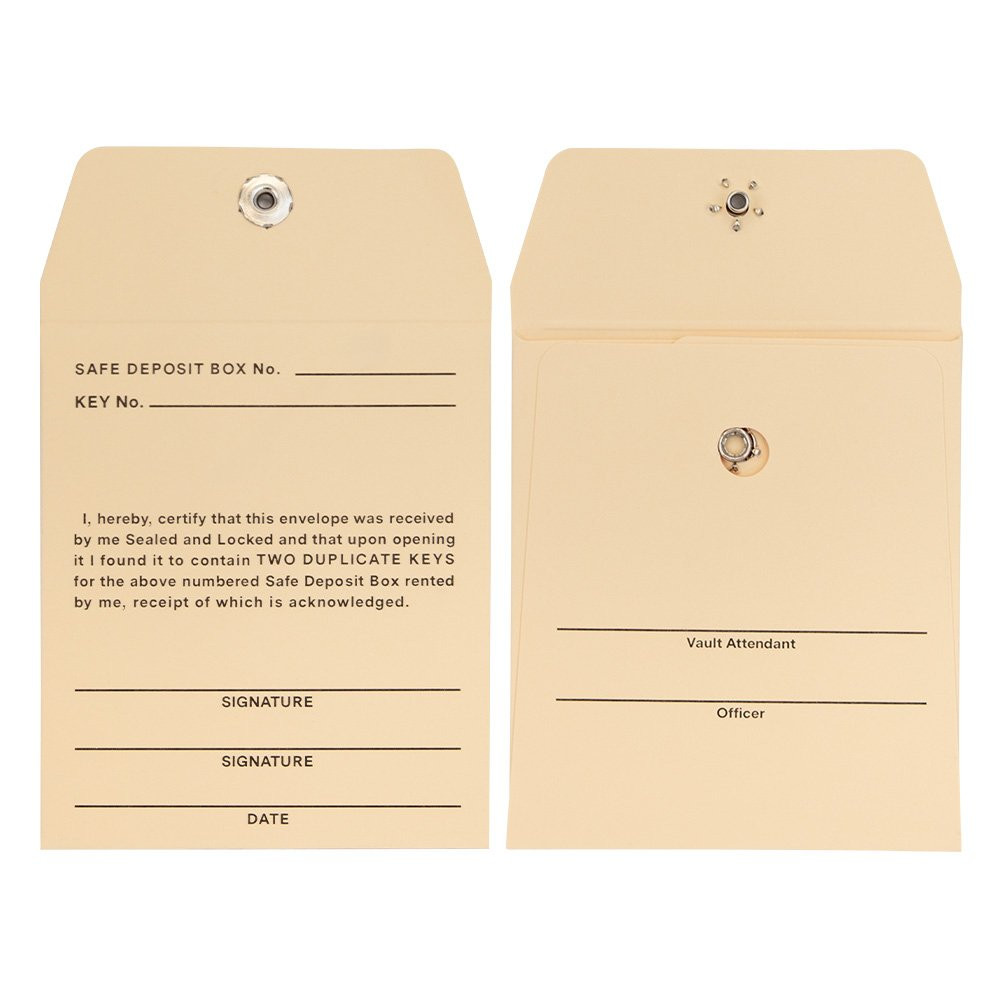 Manila Key Envelopes 3W x 3-1/2H | Permanent Lock Style - Ready-to-Ship - Front and back shown