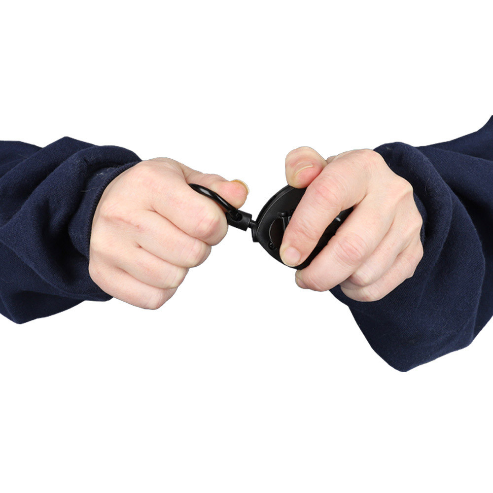 locking feature -Retractable Key Ring w/ Belt Clip