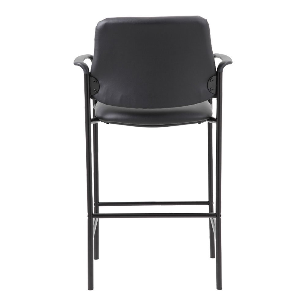 Leatherette, Vinyl-Back Stool w/ Slender Steel Legs 