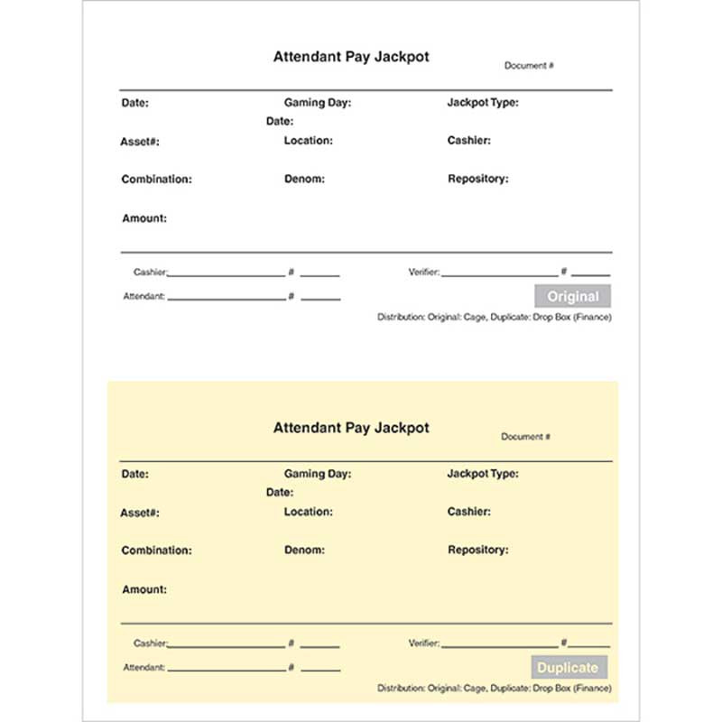 Bond Gaming Paper - 2-Part (White/Canary) - Case of 2500