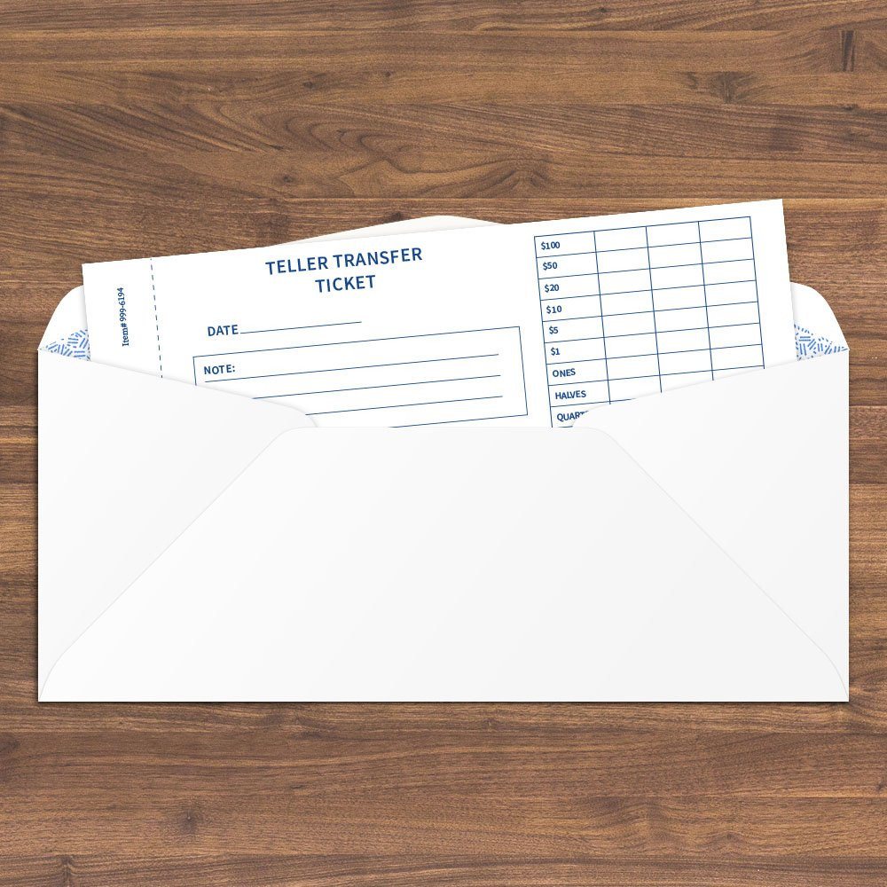 Teller Transfer Ticket - 2-part forms in envelope