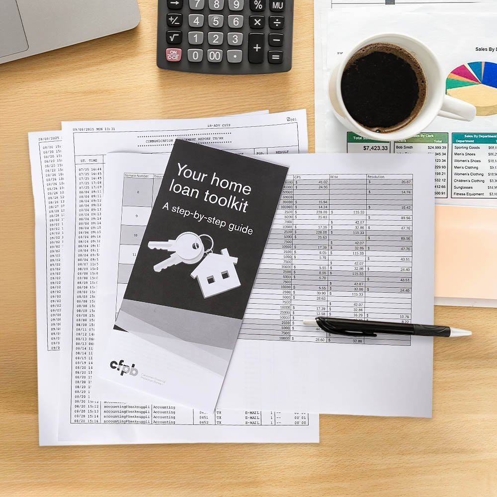 Your Home Loan Toolkit Mortgage Booklet being shown on desk