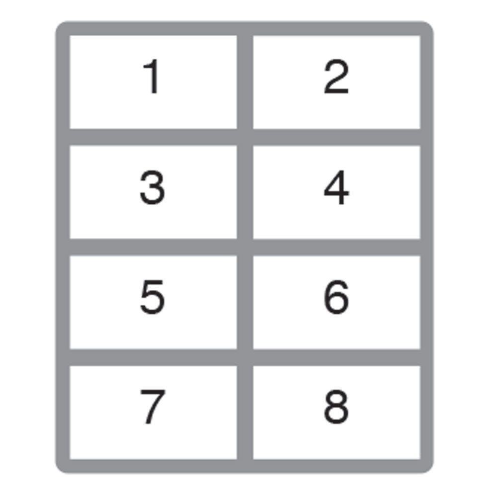 Grid showing 8 card logo openings for ATM Card Acceptance Sign