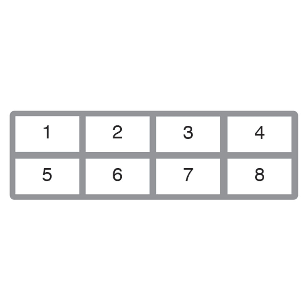 Grid showing 8 open card logo slots for ATM Card Acceptance Sign