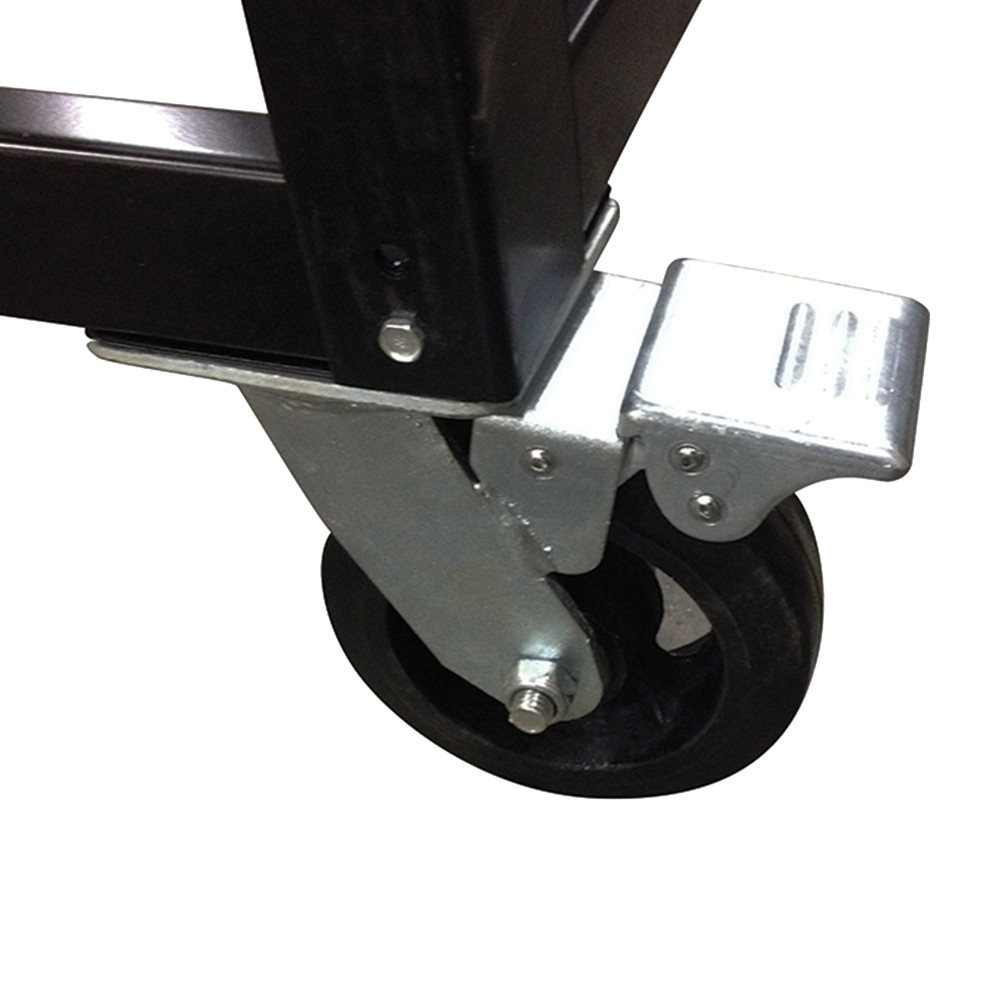 6" locking wheels for stability 