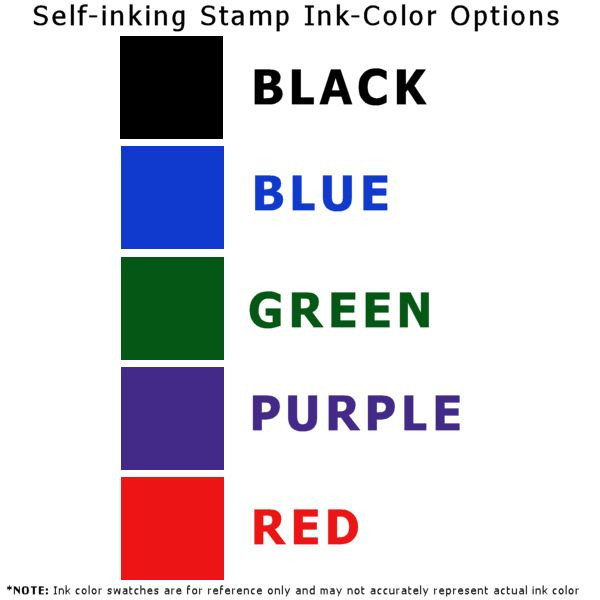 Ink Color Chart: Black, Blue, Green, Purple, and Red
