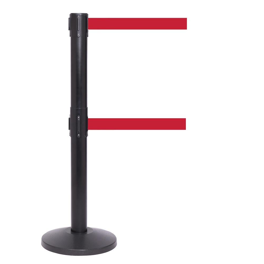QueuePro 250 Retractable Dual Belt Posts red