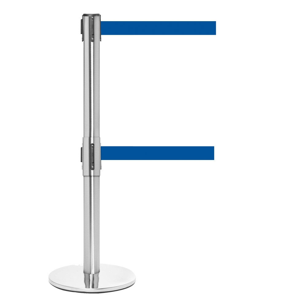 QueuePro 250 Retractable Dual Belt Posts blue