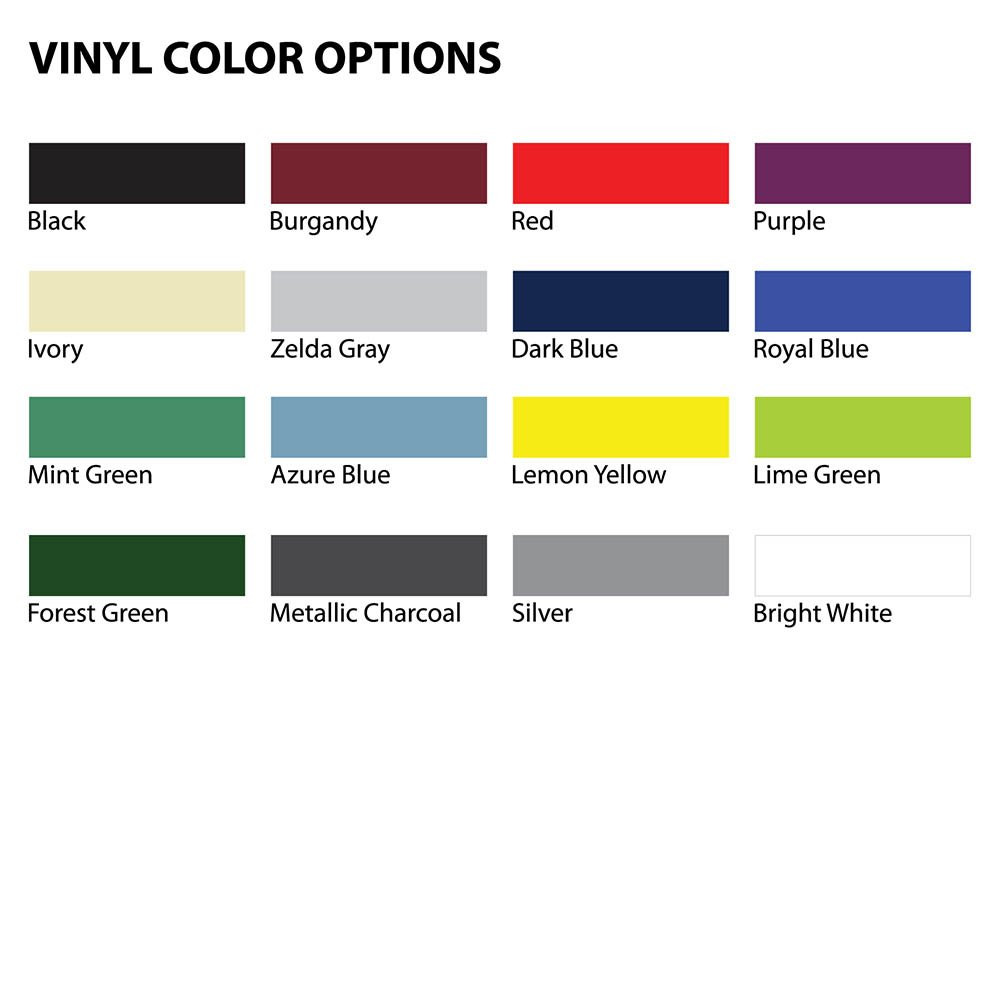 Vinyl Color Options - Vinyl Savings Register Cover