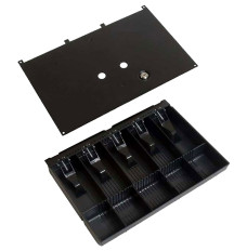 (W x H x D): 15.625 x  2.375 x 11 Model 5P Plastic Money Tray & Steel Locking Lid - Keyed Differently