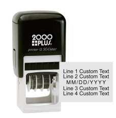 Self-Inking Date Stamp - 2 Lines Custom Text Above & Below Date