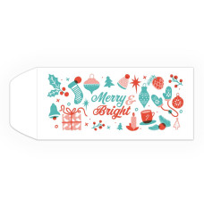Holiday Drive Up Envelope - Merry & Bright - 2-Color Design Open End 