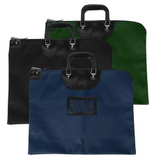 19W x 15H Laminated Nylon HIPAA Locking Courier Bags with Handles