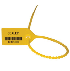 Yellow Light Duty Security Seal with Barcode - 6-3/16 inch Length