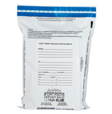 Ultima Blue® White Deposit Bag - 10W x 14H