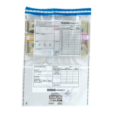 (W x H): 13-1/2" x 19-1/4" Ultima Blue® Universal Transaction Deposit Bag. Clear