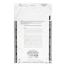 Ultima Value® White Captive Flap Deposit Bags - 9W x 12H - Front