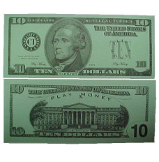 Realistic Play Money - Ten Dollar Bills