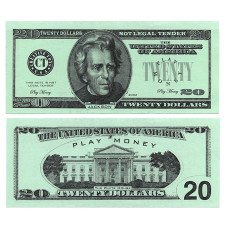 Realistic Play Money - Twenty Dollar Bills